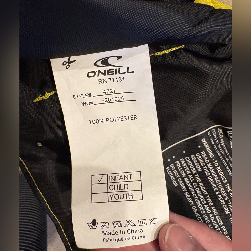 O'Neill infant superlite USCG approved life vest life jacket EUC 0-30lbs - Picture 7 of 7